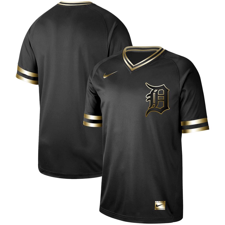 Men Detroit Tigers Blank Nike Black Gold MLB Jerseys